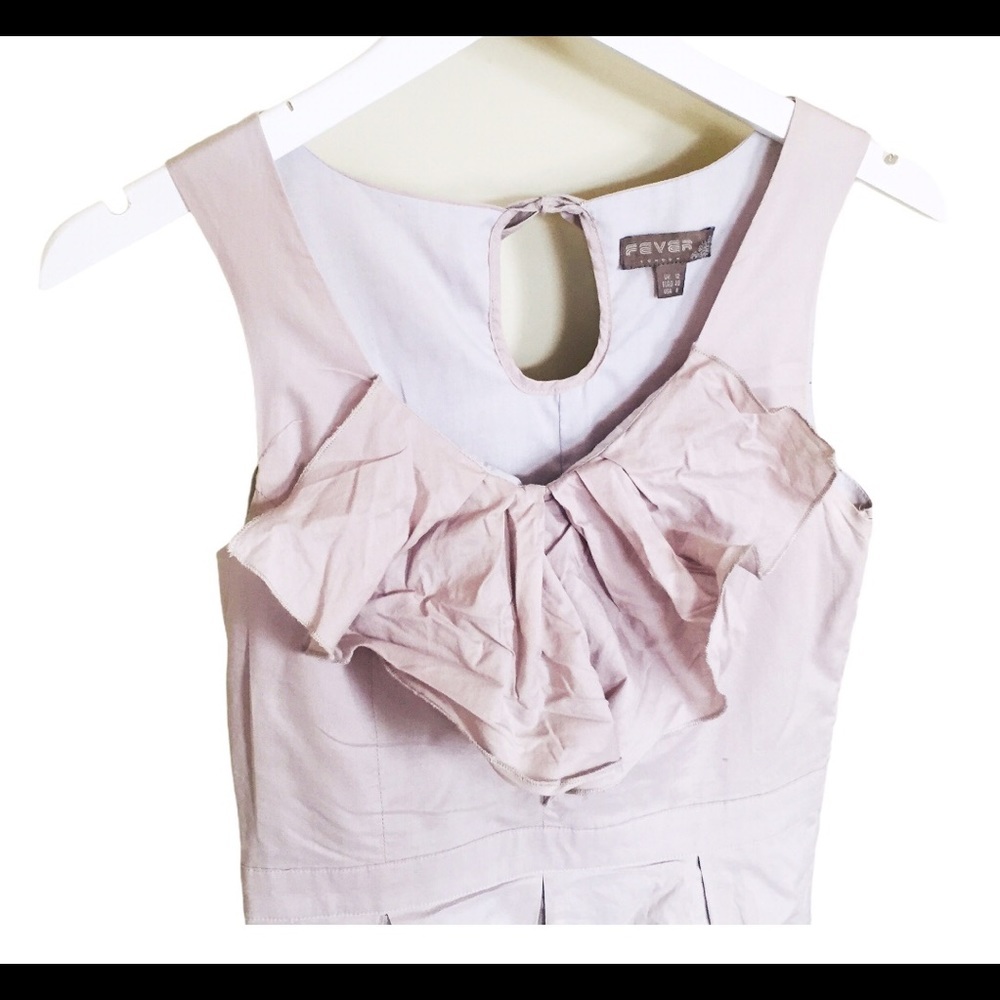 FEVER LONDON Y2K Grey Sleeveless Ruffle Keyhole Mini Dress Size 8 - Picture 6 of 10
